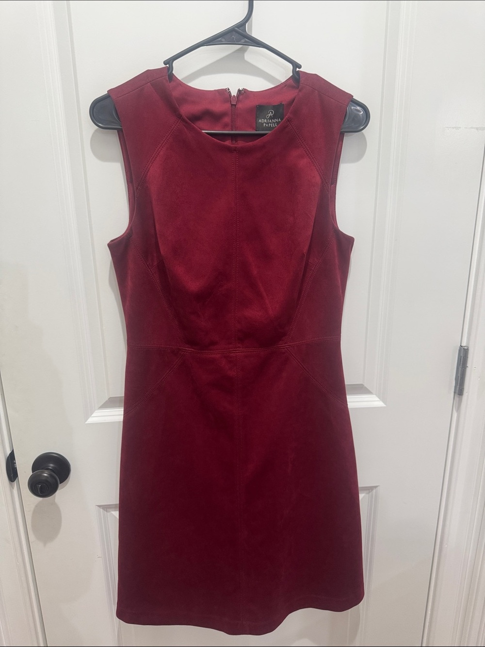 Adrianna Papell Deep Burgundy Sleeveless Sheath Dress